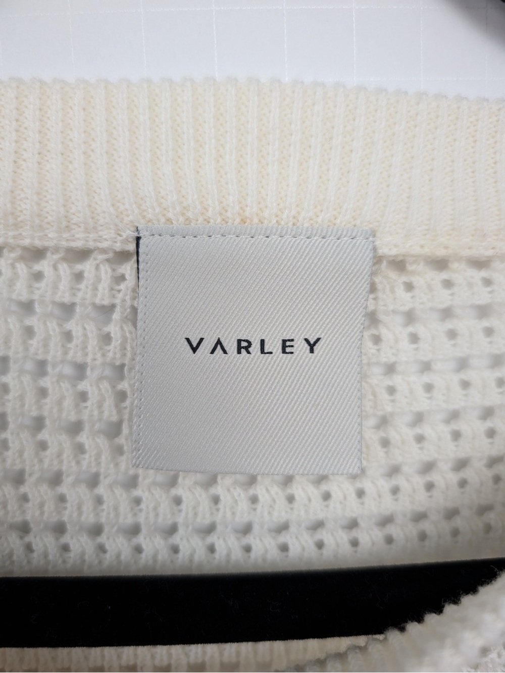 Varley Kershaw Open Knit Cotton Sweater Medium Cream - Picture 2 of 9